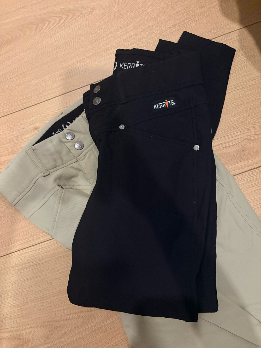Kerrits Kids Black and Beige Riding Breeches